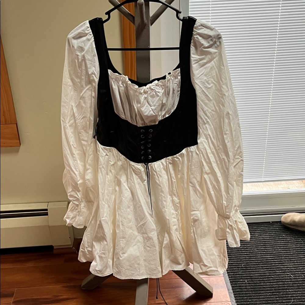 White and Black Corset Dress